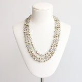 "Iridescent Glass & Pearls" Vintage 1950's Mutli-strand Iridescent Glass & Pearl Beaded Necklace