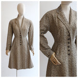 "Gabardine Princess" Vintage 1950's Abstract Gabardine Princess Dress Coat UK 12 US 8